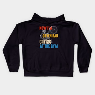 Down Bad Cring At The Gym Retro Kids Hoodie